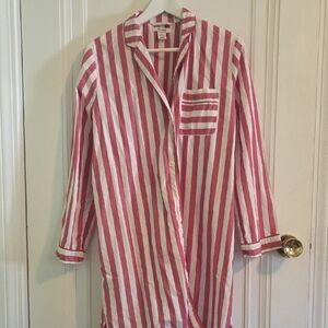 Madewell Red and White Striped Shirt Pajama Style